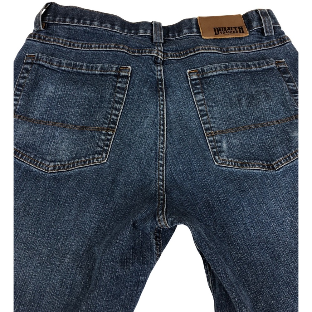 Duluth Trading Co Flex Weekender Jeans Mens 34x30 Dark Wash Blue Standard Fit - Picture 8 of 9